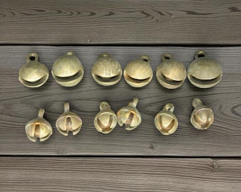 Vintage koperen koebellen, set van 12 Indiase Ghunghroo-jinglebells