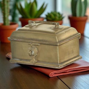 Vintage Indian Brass Betel Nut Box with compartments, Antique brass Paan Box, Antique Supari box, Jewelry Box, Trinket Box, indian box