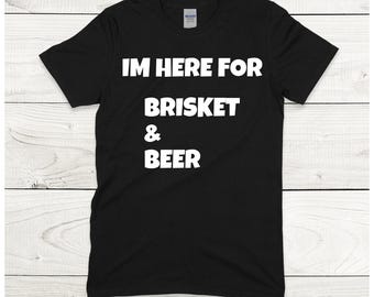 Koszulka Brisket and beer, Koszulka BBQ, Prezent dla taty, Zabawna koszulka z piwem, Koszulka dla miłośnika Brisket