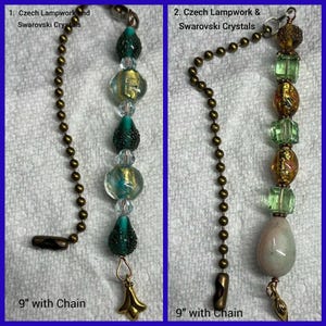 Lamp Fan Pulls – Czech Lampwork & Swarovski Crystal Accents