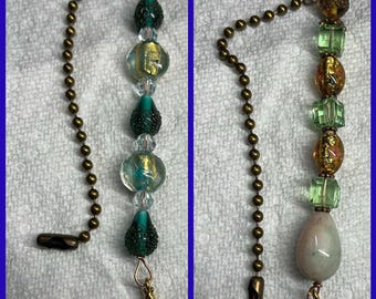 Lamp Fan Pulls – Czech Lampwork & Swarovski Crystal Accents