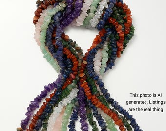 Nature’s Mosaic – Mixed Stone Chips for Jewelry Making 34"-36"