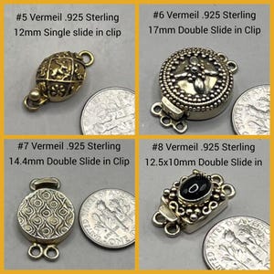 Vintage Vermeil Sterling Silver Clasps – Handmade in India, Ornate Artisan Connectors for Jewelry Making image 3