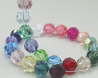 12-Vintage Swarovski Crystal Beads, 8mm Rounds, Pre-2012 Leaded Crystal. Todays Swarovski beads are just nice cut glass beads