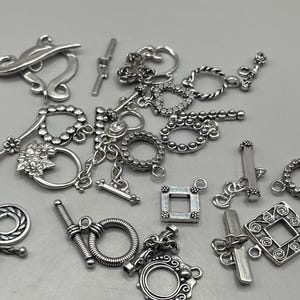 Bali Sterling Silver Toggle Clasps, T-Bar Clasp Set