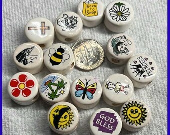 The Bead Parade – Ceramic Characters in Costume. large holes 15mm x 8mm 2.6 mm hole