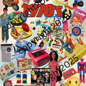 Póster digital de Remember the Toys de la década de 1970, 18 x 24