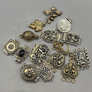 Vintage Vermeil Sterling Silver Clasps – Handmade in India, Ornate Artisan Connectors for Jewelry Making image 1
