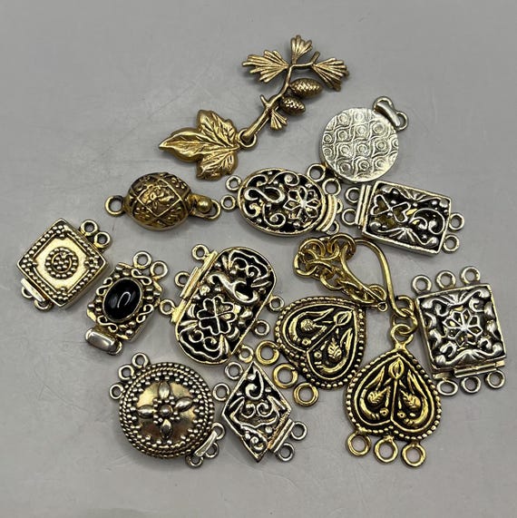 Vintage Vermeil Sterling Silver Clasps – Handmade in India, Ornate Artisan Connectors for Jewelry Making