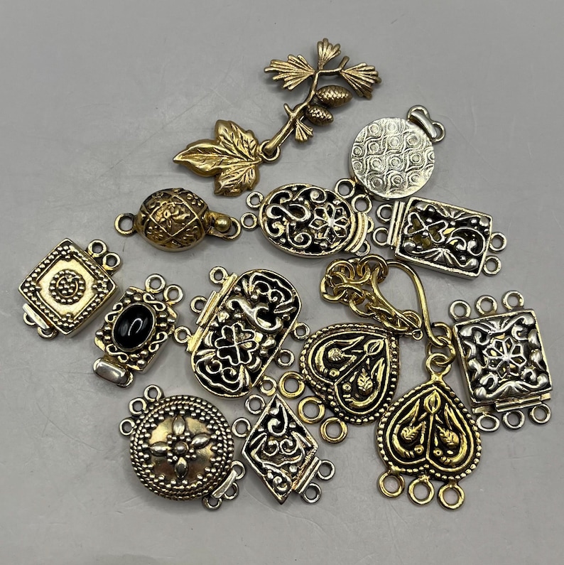 Vintage Vermeil Sterling Silver Clasps – Handmade in India, Ornate Artisan Connectors for Jewelry Making image 1