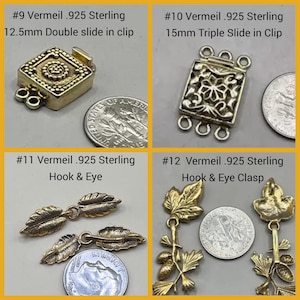 Vintage Vermeil Sterling Silver Clasps – Handmade in India, Ornate Artisan Connectors for Jewelry Making image 4