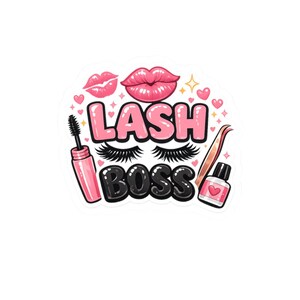 Pegatinas Lash Boss / Pinzas para pestañas con máscara de pestañas Esmalte de uñas Pegatina con corte de beso imagen 4