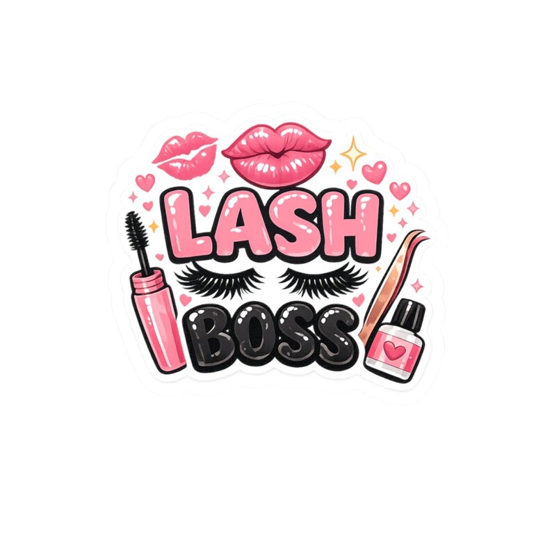 Pegatinas Lash Boss / Pinzas para pestañas con máscara de pestañas Esmalte de uñas Pegatina con corte de beso imagen 4