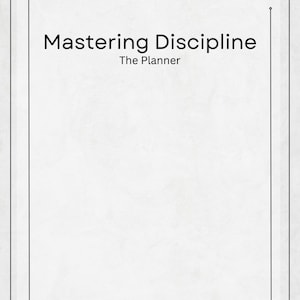 Mastering Discipline Planner