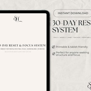 30-Day Life Reset Planner | Focus & Discipline System | Printable Productivity PDF