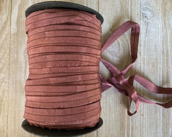 Fold over grosgrain Elastic 5/8 inches MULBERRY-5 yards
