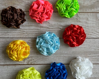 SALE-Satin Rosettes--3 inches-set of 3--many color choices