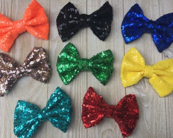 Extra Large Sequin BOWS-4 3/4 length-8 colors to choose from