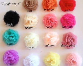 MINI TULLE ROSETTES 2 1/2 inches-Choose 6 colors