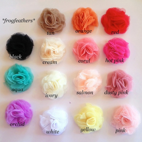 MINI TULLE ROSETTES 2 1/2 inches-Choose 6 colors