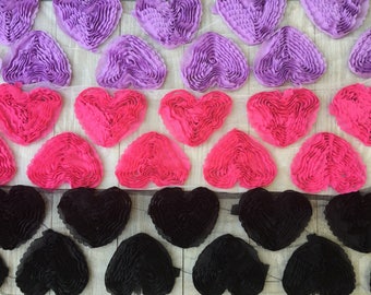 SALE!-Shabby Hearts  Applique-your choice of 6 -3 inches