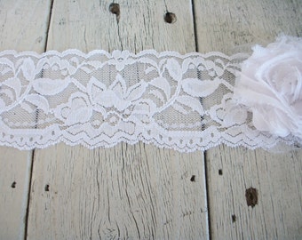 WIDE Stretch Lace WHITE-no. 399-2 inch -2 yards 5 yards and 10 yards