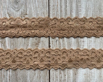 Stretch Lace-CHOCOLATE-1 inch -5 yards and 10 yards