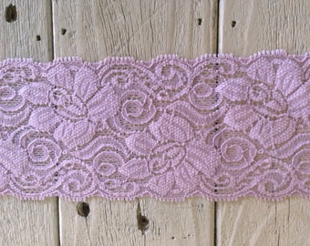 WIDE Stretch Lace LIGHT LAVENDER  -3 inch -2 yards for 3.99