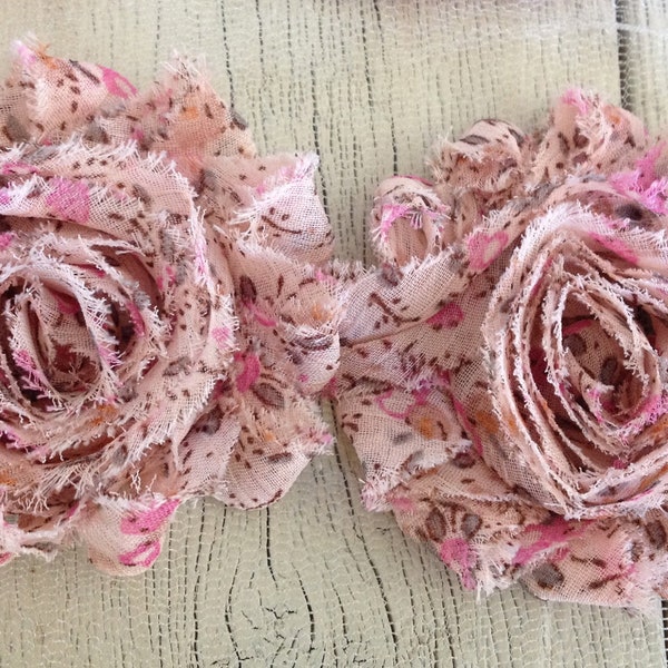 Chiffon Shabby PINK COUNTRY  Rose Trim-2 1/2 inches-1 yard