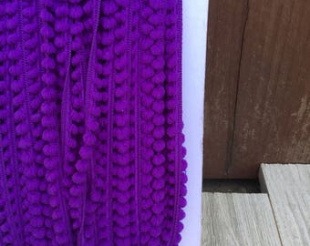 BABY BALL Fringe Purple-10mm 1/4 inch- 3  yards