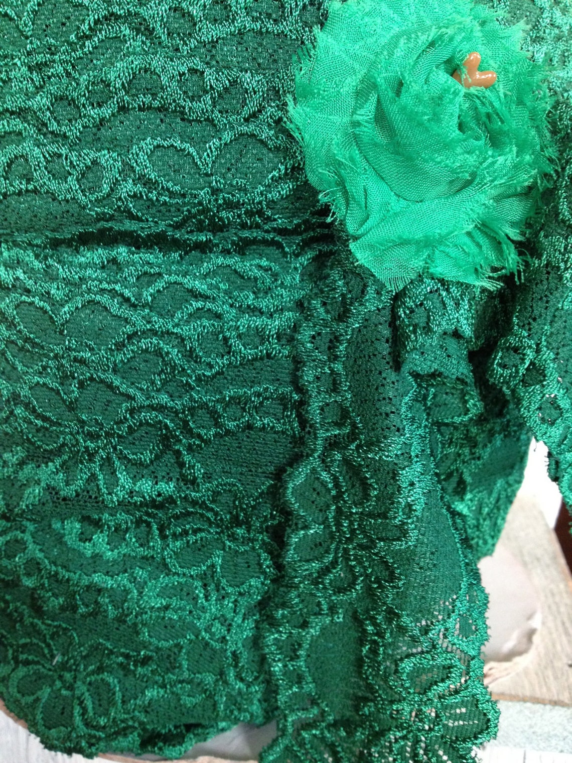 WIDE Stretch Lace EMERALD GREEN-2 1/2 inch 2 yards for 2.99 | Etsy