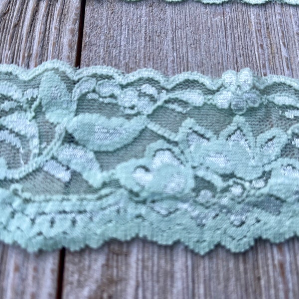 WIDE Stretch Lace MINT GREEN no. 399-2 inch -2 yards Or 5 yards