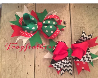 SALE-CHRISTMAS BOWS With Clip-2 patterns