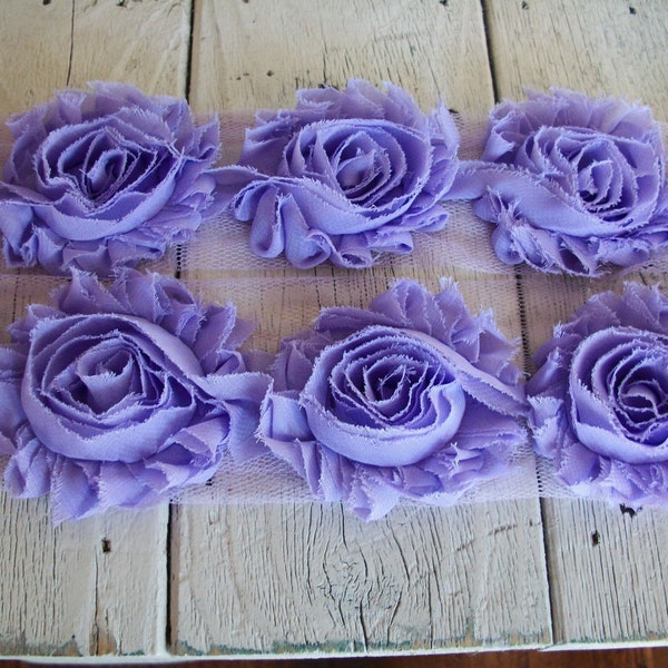 Shabby Chic LAVENDER Rose Trim on Net-2 1/2inch-1/2 yard and 1 yard