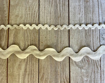 Antique WHITE RIC RAC--2 different sizes--2 yards