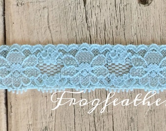 Stretch Lace LIGHT AQUA #301 -1 pouce -5 mètres pour 2,99