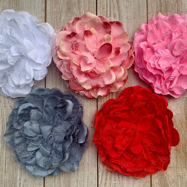 SALE!!--FLOWER Extra Large-PEONIE with Lace-5 1/2 inches