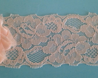 NEW-Wide Lace PEACH CHAMPAGNE - 2 inch -5 yards for 7.89