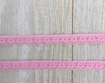 Stretch Lace LIGHT PINK -1/2 inch -10 yards for 3.89