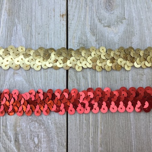 Stretch SEQUIN Trim-GOLD 3/4 inch-2 yards for 2.99