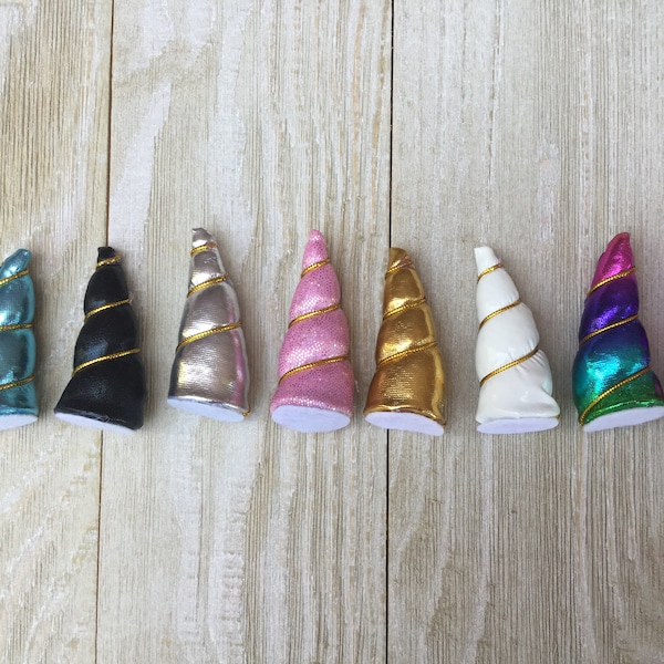 SALE! New color! Baby UNICORN Horns--Individual: hot pink, white, black, blue, rainbow, silver, glitter pink, gold