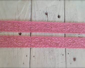 Stretch Lace-VINTAGE PINK no. 16 -1 inch -5  yards for 2.99