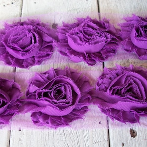 Shabby Chic WILD GRAPE Rose Trim on Net-2 1/2 inch- 1/2 yard and 1 yard
