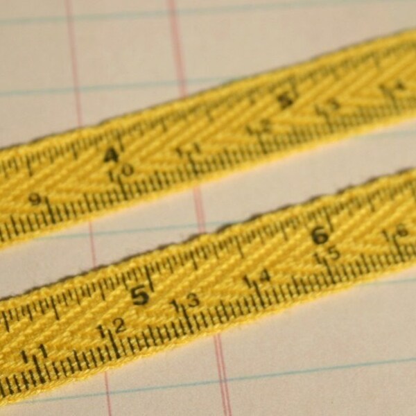 Geel meetlint - naaien Crafting Twill - 1/2" katoen twill breed