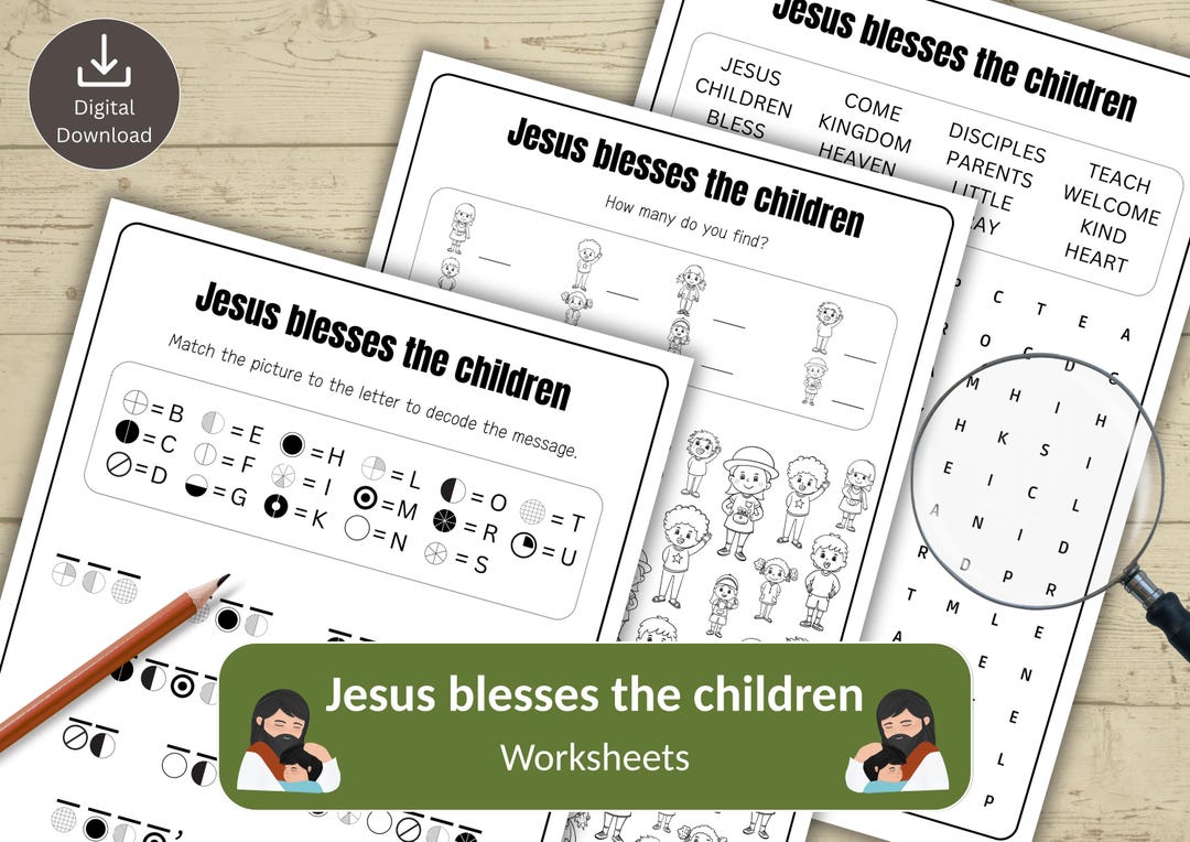 Jesus Blesses the Children Puzzle Bundle for Kids | Bible Activity ...