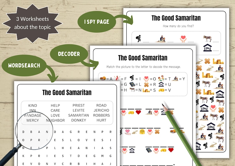 The Good Samaritan Puzzle Bundle for Kids | Bible Activity Sheets ...