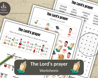 The Lord’s Prayer Puzzle Bundle for Kids | Bible Activity Sheets Worksheets | Sunday School & Homeschool