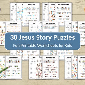learn cursive & solve puzzles - bible learning for... 10 Jesus Bible Stories - 30 Printable Bible Puzzles for Kids ...
