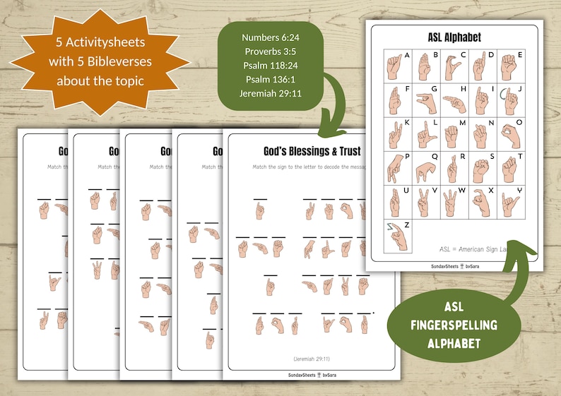 ASL Bible Decoder Puzzles for Kids | Christian Printable Activity ...