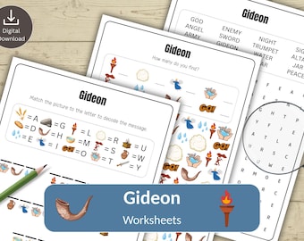 GIDEON Puzzle Bundle for Kids | Bible Activity Sheets Worksheets | Sunday School & Homeschool